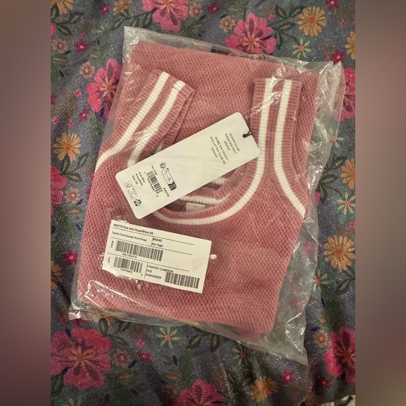 NWT ALO Yoga Pink Rose and White Tennis Club Knit Dress - Picture 2 of 3